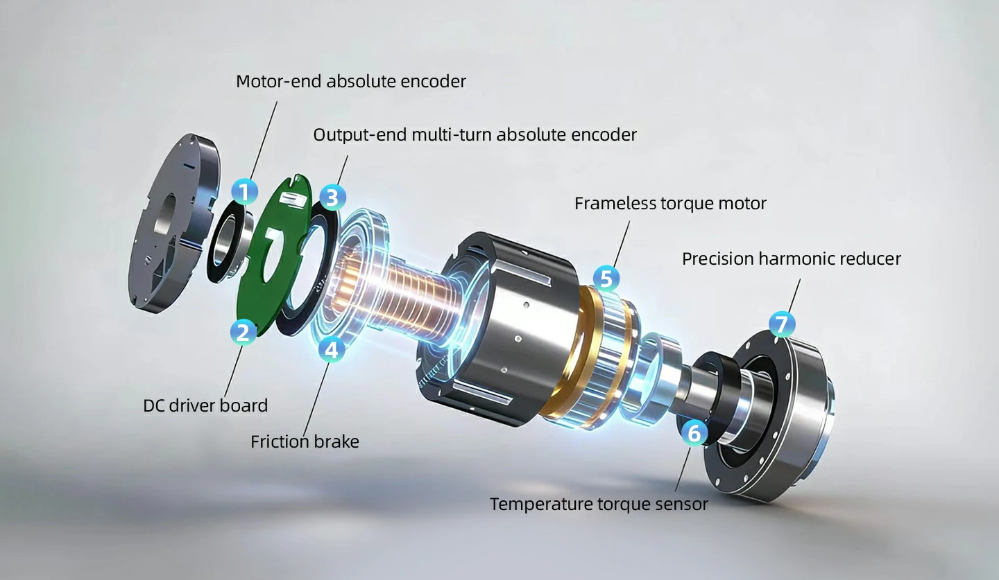 compact harmonic drive joint module with encoder